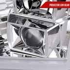 2007-2014 GMC Yukon/XL 1500/XL 2500 Switchback Sequential LED Turn Signal Projector Headlights (Chrome Housing/Clear Lens)