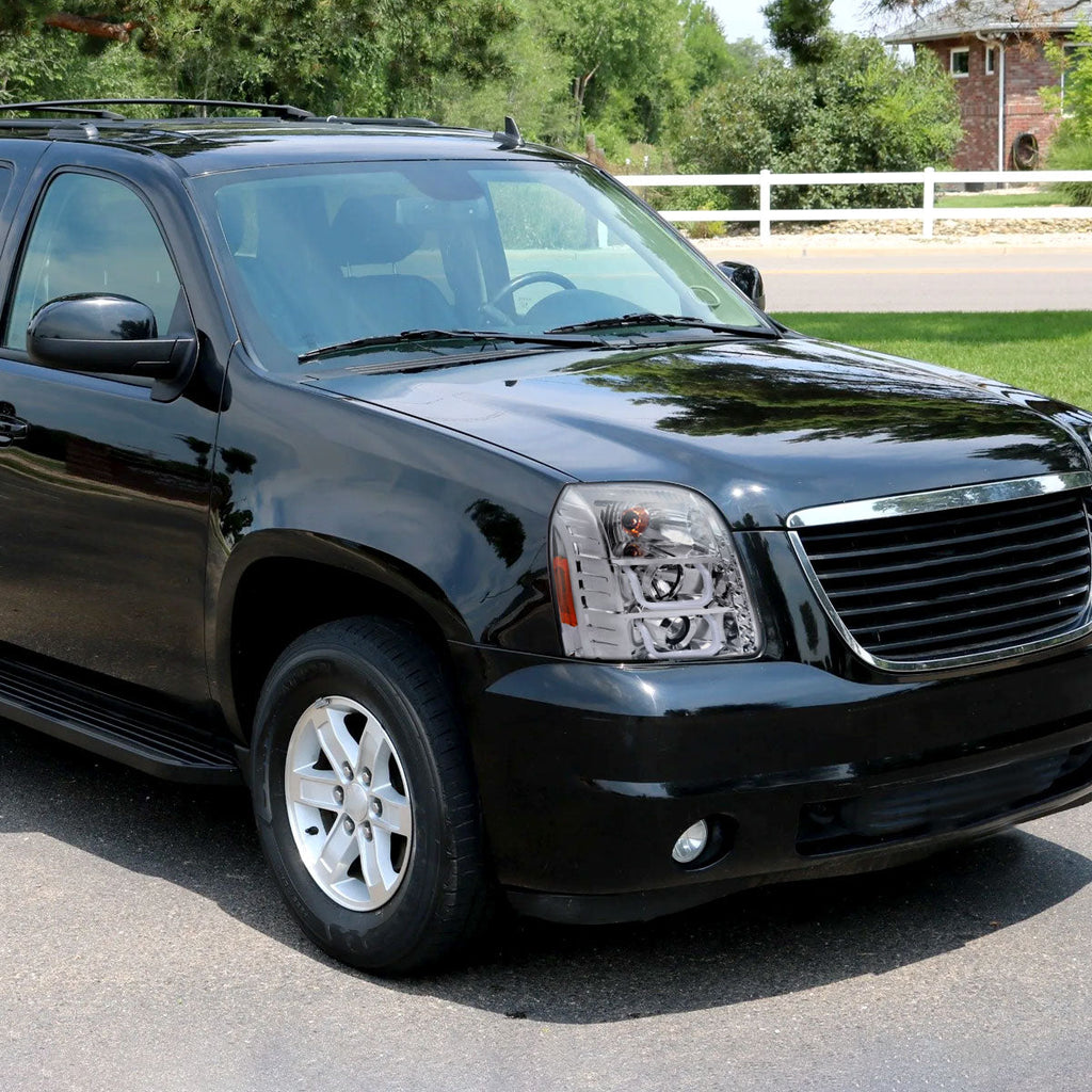 2007-2014 GMC Yukon/Yukon XL 1500/2500 LED U-Bar Projector Headlights (Chrome Housing/Clear Lens)