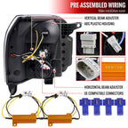 2007-2014 GMC Yukon/XL 1500/XL 2500 Switchback Sequential LED Turn Signal Projector Headlights (Glossy Black Housing/Smoked Lens)