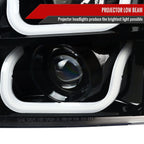 2007-2014 GMC Yukon/Yukon XL 1500/2500 LED U-Bar Projector Headlights (Jet Black Housing/Clear Lens)