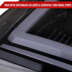 2007-2014 GMC Yukon/XL 1500/XL 2500 Switchback Sequential LED Turn Signal Projector Headlights (Glossy Black Housing/Smoked Lens)