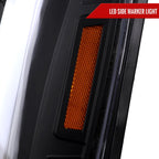 2007-2014 GMC Yukon/XL 1500/XL 2500 Switchback Sequential LED Turn Signal Projector Headlights (Matte Black Housing/Clear Lens)