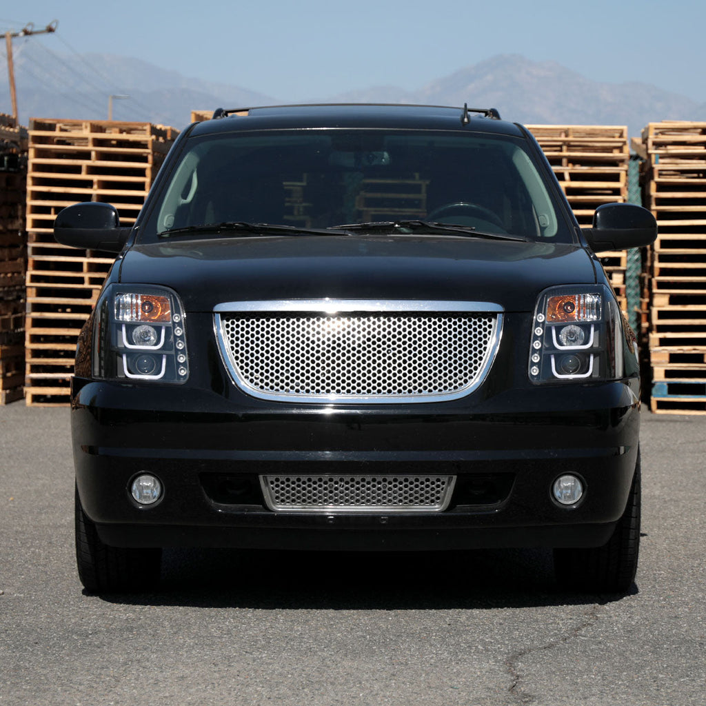 2007-2014 GMC Yukon/Yukon XL 1500/2500 LED U-Bar Projector Headlights (Matte Black Housing/Clear Lens)