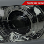 2002-2005 Dodge Ram 1500 / 2003-2005 Dodge Ram 2500 / 3500 LED Tube Projector Headlights (Chrome Housing/Smoked Lens)