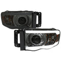 2002-2005 Dodge Ram 1500 / 2003-2005 Dodge Ram 2500 / 3500 LED Tube Projector Headlights (Chrome Housing/Smoked Lens)
