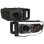 2002-2005 Dodge Ram 1500 / 2003-2005 Dodge Ram 2500 / 3500 LED Tube Projector Headlights (Chrome Housing/Smoked Lens)