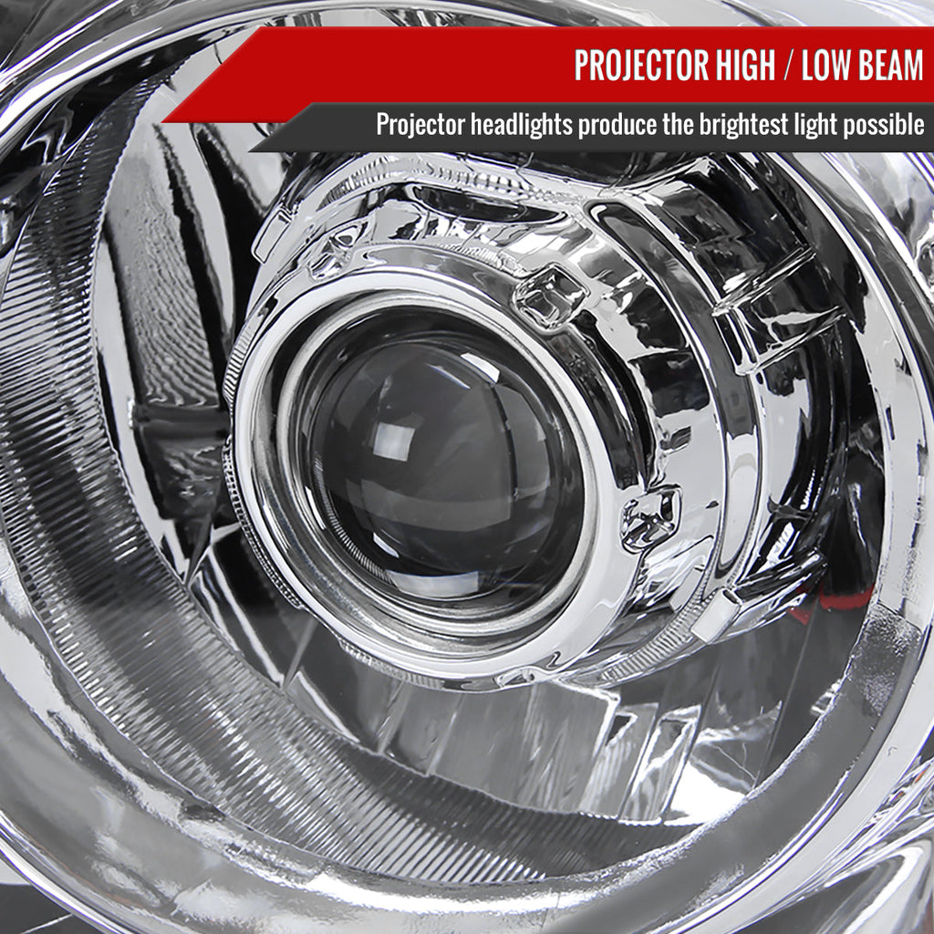 2006-2008 Dodge RAM 1500/ 2006-2009 RAM 2500 3500 Retro Style Projector Headlights (Chrome Housing/Clear Lens)