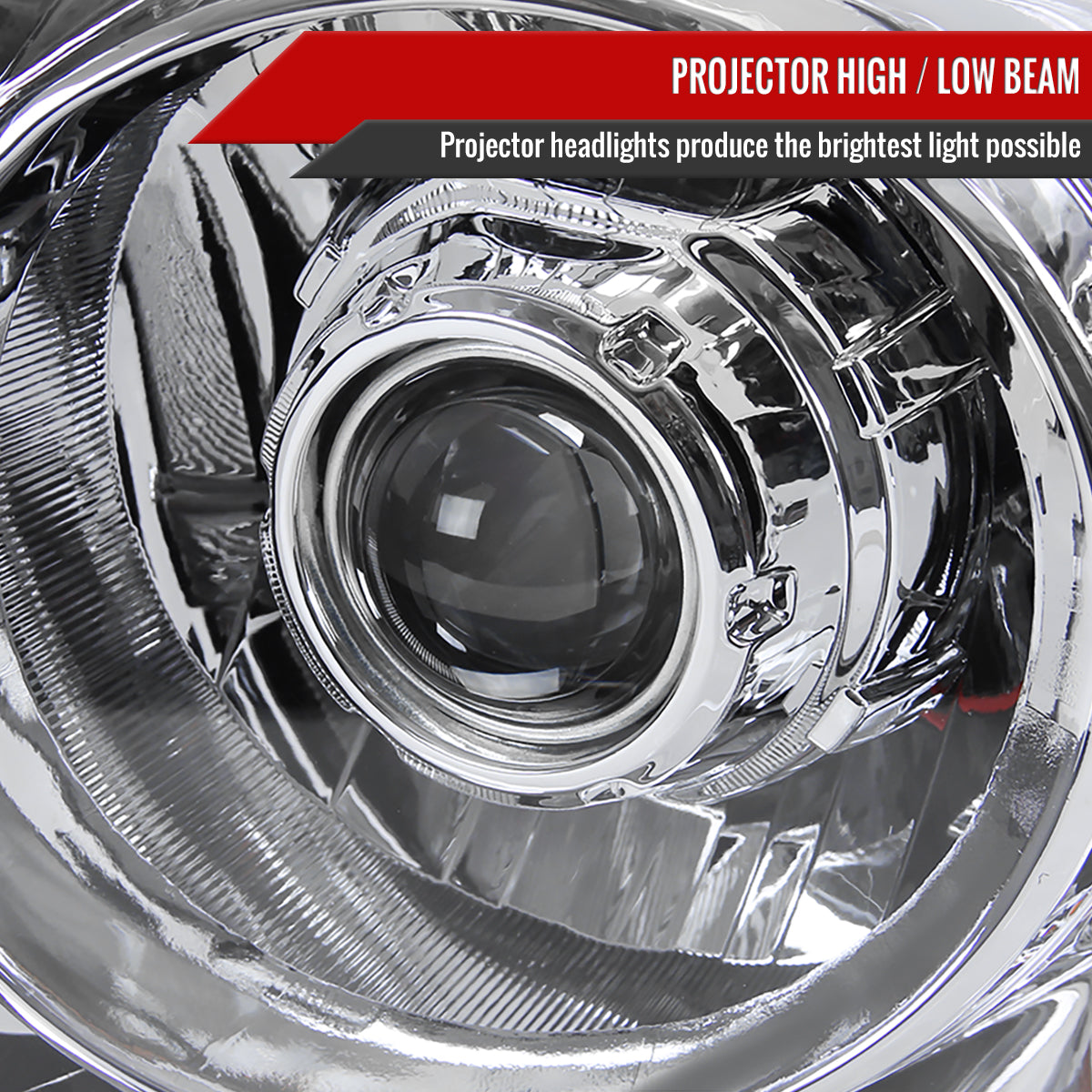 2006-2008 Dodge RAM 1500/ 2006-2009 RAM 2500 3500 Retro Style Projector Headlights (Chrome Housing/Clear Lens)