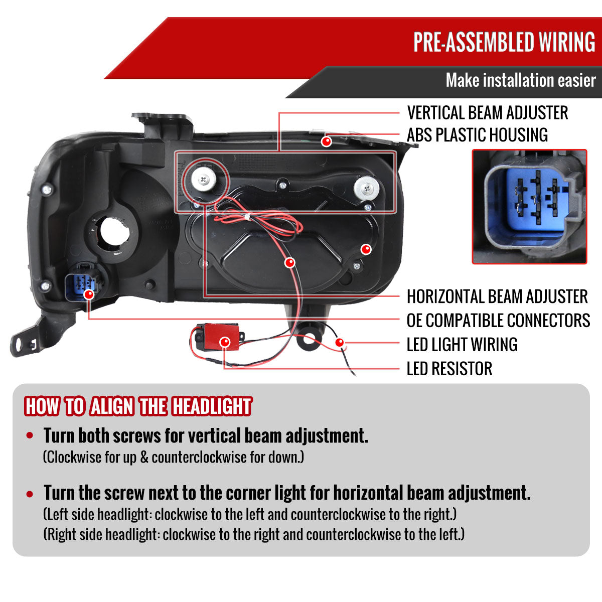 2005-2007 Ford Escape Dual Halo Projector Headlights w/ SMD LED Light Strip (Chrome Housing/Clear Lens)