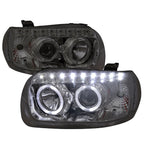 2005-2007 Ford Escape Dual Halo Projector Headlights w/ SMD LED Light Strip (Chrome Housing/Smoked Lens)