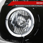 2005-2007 Ford Escape Dual Halo Projector Headlights w/ SMD LED Light Strip (Matte Black Housing/Clear Lens)