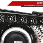 2005-2007 Ford Escape Dual Halo Projector Headlights w/ SMD LED Light Strip (Matte Black Housing/Clear Lens)