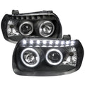 2005-2007 Ford Escape Dual Halo Projector Headlights w/ SMD LED Light Strip (Matte Black Housing/Clear Lens)