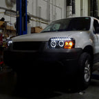 2005-2007 Ford Escape Dual Halo Projector Headlights w/ SMD LED Light Strip (Black Housing/Smoked Lens)