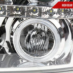 2002-2006 Cadillac Escalade Dual Halo Projector Headlights w/ SMD LED Light Strip (Chrome Housing/Clear Lens)