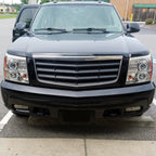2002-2006 Cadillac Escalade Dual Halo Projector Headlights w/ SMD LED Light Strip (Chrome Housing/Clear Lens)