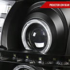 2002-2006 Cadillac Escalade Dual Halo Projector Headlights w/ SMD LED Light Strip (Matte Black Housing/Clear Lens)