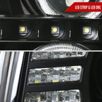 2002-2006 Cadillac Escalade Dual Halo Projector Headlights w/ SMD LED Light Strip (Matte Black Housing/Clear Lens)