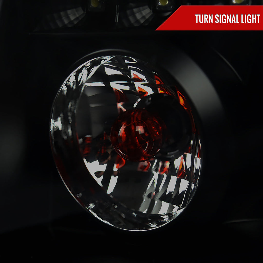 2002-2006 Cadillac Escalade Dual Halo Projector Headlights w/ SMD LED Light Strip (Black Housing/Smoked Lens)
