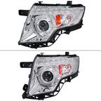 2007-2010 Ford Edge Halo Projector Headlights w/ LED Light Strip (Chrome Housing/Clear Lens)