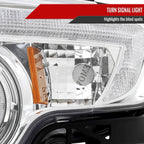 2007-2010 Ford Edge Halo Projector Headlights w/ LED Light Strip (Chrome Housing/Clear Lens)
