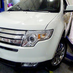 2007-2010 Ford Edge Halo Projector Headlights w/ LED Light Strip (Chrome Housing/Clear Lens)