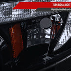 2007-2010 Ford Edge Halo Projector Headlights w/ LED Light Strip (Glossy Black Housing/Smoked Lens)