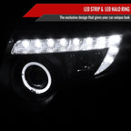 2007-2010 Ford Edge Halo Projector Headlights w/ LED Light Strip (Matte Black Housing/Clear Lens)