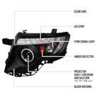 2007-2010 Ford Edge Halo Projector Headlights w/ LED Light Strip (Matte Black Housing/Clear Lens)