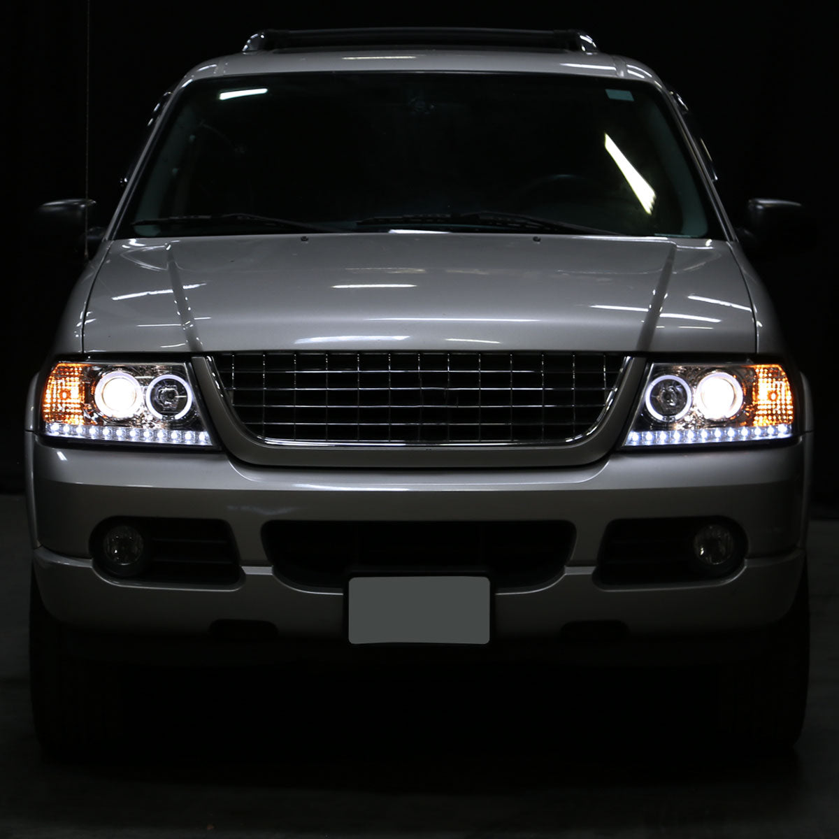 2002-2005 Ford Explorer Dual Halo Projector Headlights (Chrome Housing/Clear Lens)