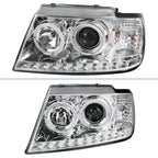 2002-2005 Ford Explorer Dual Halo Projector Headlights (Chrome Housing/Clear Lens)