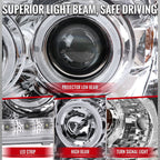 2002-2005 Ford Explorer Dual Halo Projector Headlights (Chrome Housing/Clear Lens)