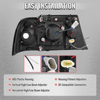 2002-2005 Ford Explorer Dual Halo Projector Headlights (Glossy Black Housing/Smoked Lens)