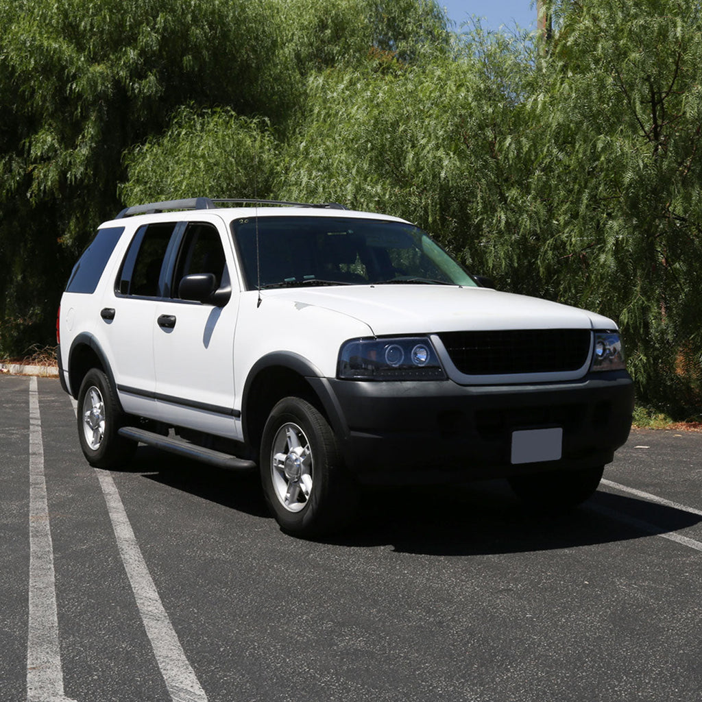 2002-2005 Ford Explorer Dual Halo Projector Headlights (Glossy Black Housing/Smoked Lens)