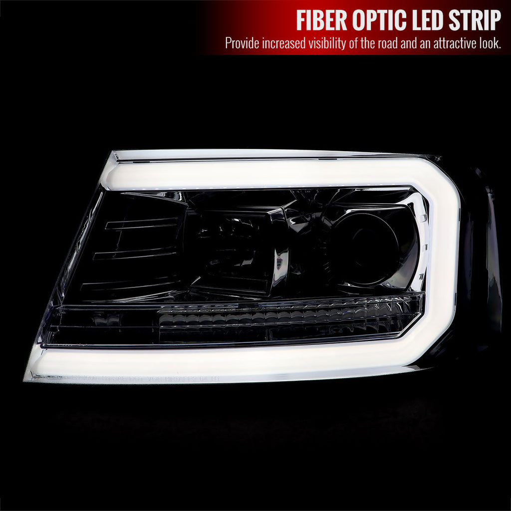 2004-2008 Ford F-150/ 2006-2008 Lincoln Mark LT LED C-Bar Projector Headlights (Chrome Housing/Clear Lens)
