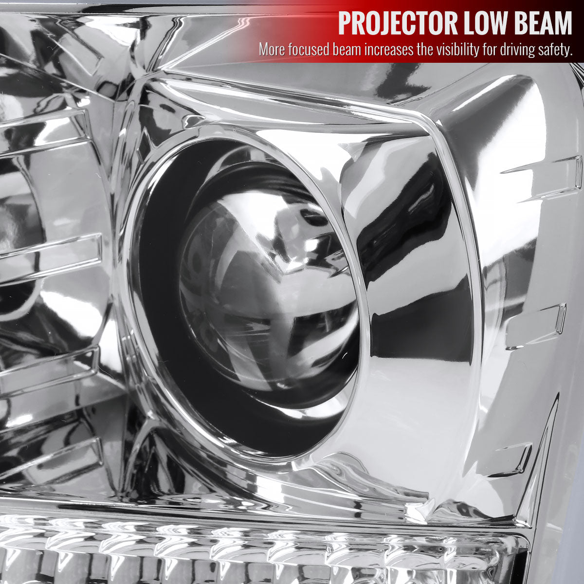 2004-2008 Ford F-150/ 2006-2008 Lincoln Mark LT LED C-Bar Projector Headlights (Chrome Housing/Clear Lens)