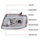 2004-2008 Ford F-150/ 2006-2008 Lincoln Mark LT LED C-Bar Projector Headlights (Chrome Housing/Clear Lens)