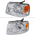 2004-2008 Ford F-150/ 2006-2008 Lincoln Mark LT Projector Headlights w/ Amber Reflectors (Chrome Housing/Clear Lens)