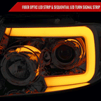 2004-2008 Ford F-150/ 2006-2008 Lincoln Mark LT Switchback Sequential LED C-Bar Projector Headlights (Chrome Housing/Clear Lens)