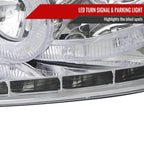2004-2008 Ford F-150/ 2006-2008 Lincoln Mark LT Halo Projector Headlights w/ SMD LED Light Strip & LED Turn Signal Lights (Chrome Housing/Clear Lens)