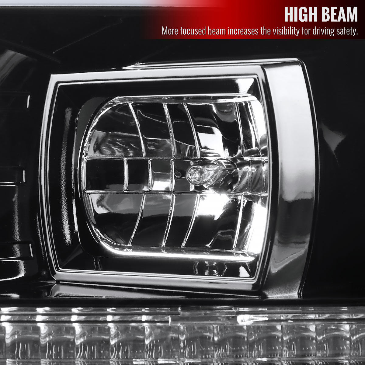 2004-2008 Ford F-150/ 2006-2008 Lincoln Mark LT LED C-Bar Projector Headlights (Jet Black Housing/Clear Lens)