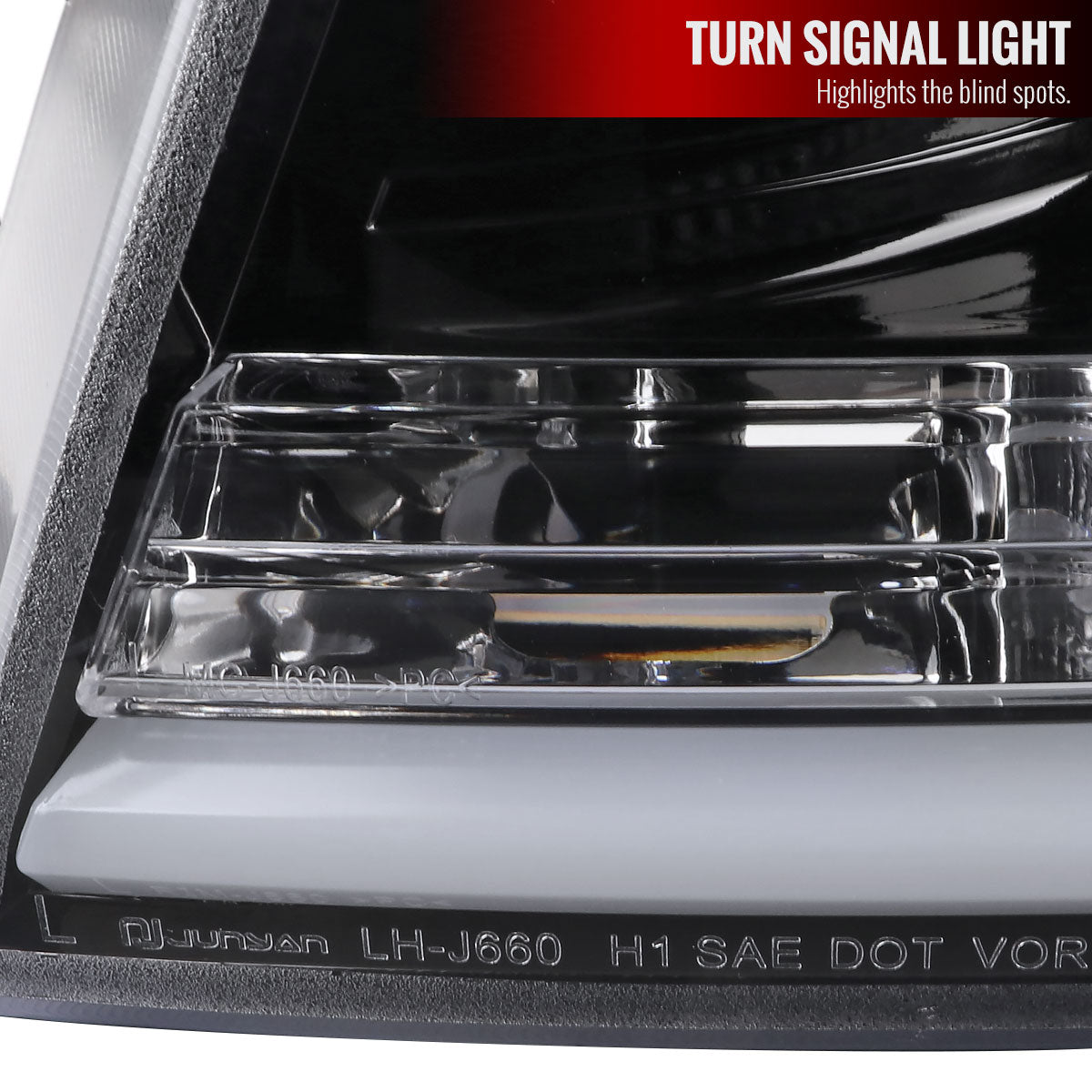2004-2008 Ford F-150/ 2006-2008 Lincoln Mark LT LED C-Bar Projector Headlights (Jet Black Housing/Clear Lens)