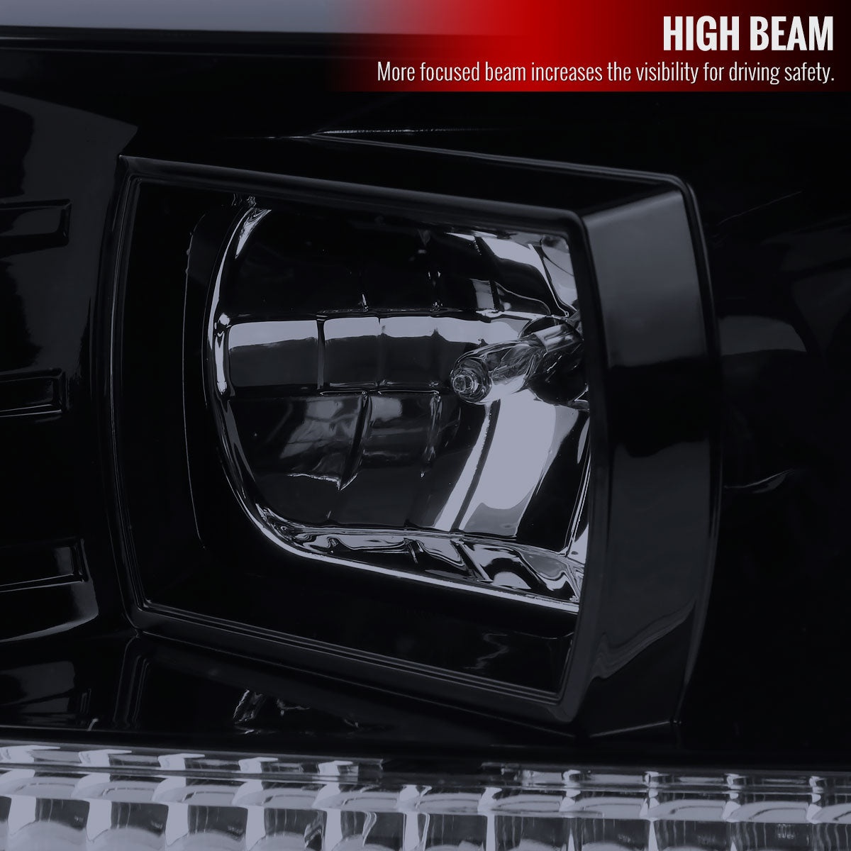2004-2008 Ford F-150/ 2006-2008 Lincoln Mark LT LED C-Bar Projector Headlights (Glossy Black Housing/Smoked Lens)