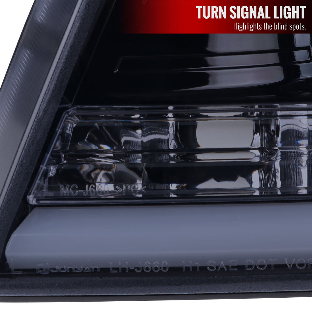2004-2008 Ford F-150/ 2006-2008 Lincoln Mark LT LED C-Bar Projector Headlights (Glossy Black Housing/Smoked Lens)