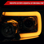2004-2008 Ford F-150/ 2006-2008 Lincoln Mark LT Switchback Sequential LED C-Bar Projector Headlights (Chrome Housing/Smoked Lens)
