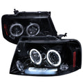 2004-2008 Ford F-150/ 2006-2008 Lincoln Mark LT Dual Halo Projector Headlights (Glossy Black Housing/Smoked Lens)