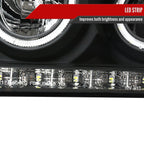 2004-2008 Ford F-150/ 2006-2008 Lincoln Mark LT Dual Halo Projector Headlights w/ LED Light Strip (Matte Black Housing/Clear Lens)