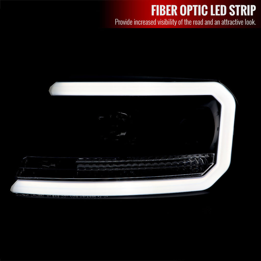 2004-2008 Ford F-150/ 2006-2008 Lincoln Mark LT LED C-Bar Projector Headlights (Matte Black Housing/Clear Lens)