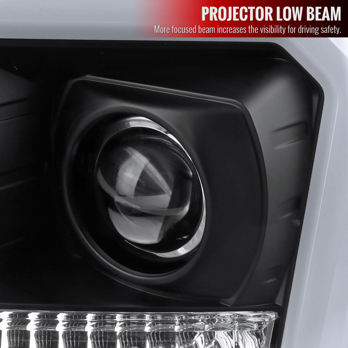 2004-2008 Ford F-150/ 2006-2008 Lincoln Mark LT LED C-Bar Projector Headlights (Matte Black Housing/Clear Lens)