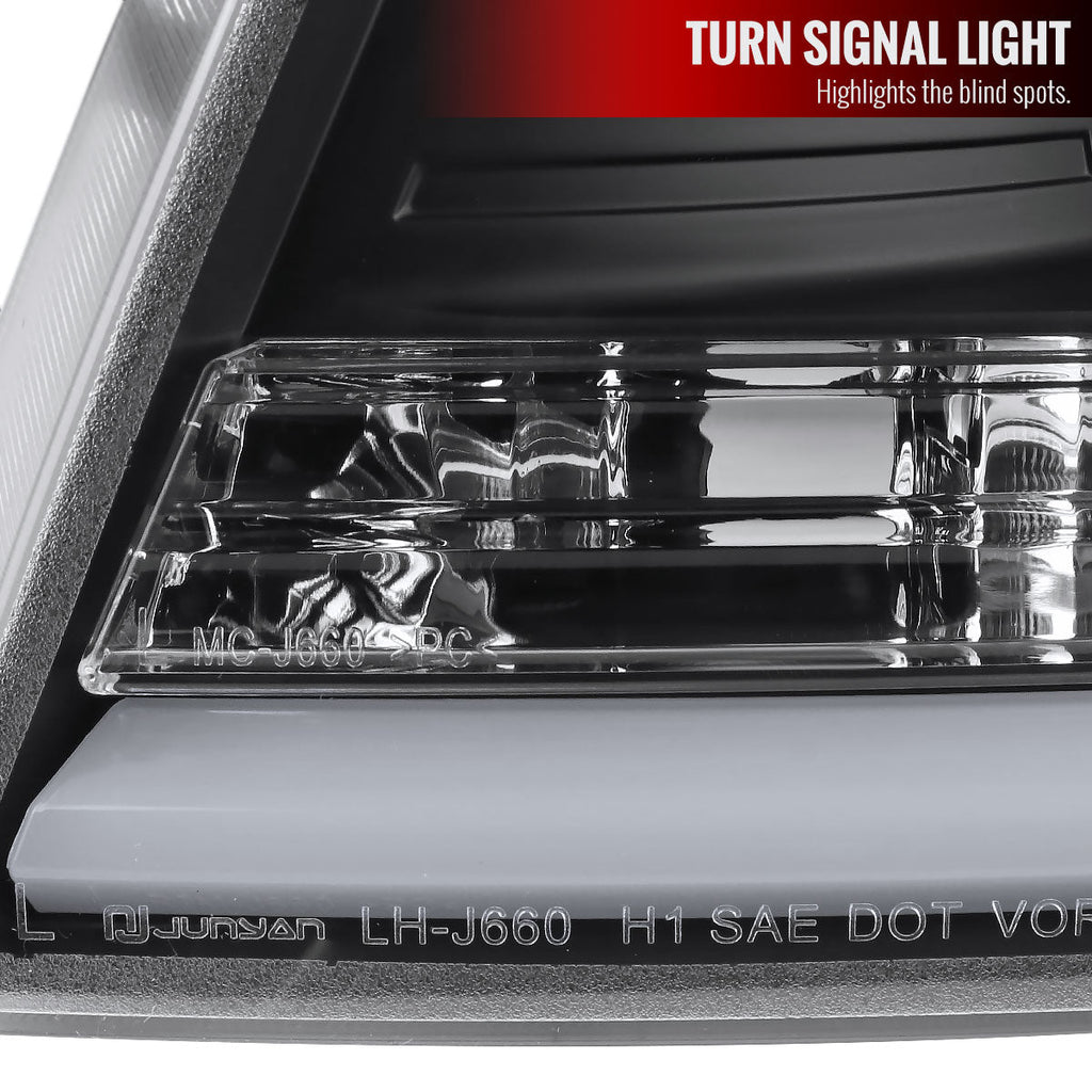 2004-2008 Ford F-150/ 2006-2008 Lincoln Mark LT LED C-Bar Projector Headlights (Matte Black Housing/Clear Lens)